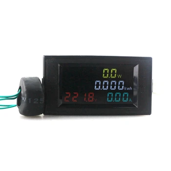 4 i 1 AC-Voltmeter Amperemeter Power Energy Meter AC-80.0-300.0 V/AC200.0-450.0-V-0.01-100AHD Farve-Skærmen 180 Grader Fejlfri LED
