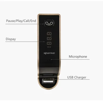 4-i-1 Hænderne Gratis Trådløs Bluetooth FM-Senderen G7 + AUX-Modulator bilsættet MP3-Afspiller, SD-USB-LCD-Bil Tilbehør