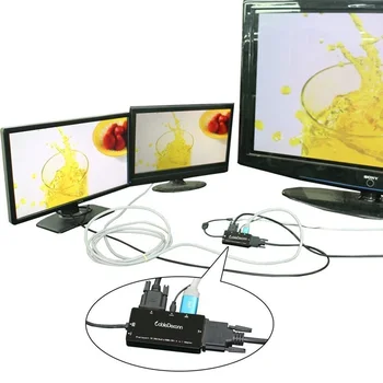 4-i-1 Multi-Funktion Displayport til Hdmi/dvi/vga Adapter Kabel &Audio Converter Understøtter 3 Skærme På Samme Tid
