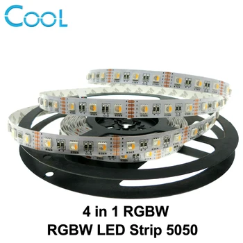 4 i 1 RGBW LED Strip 5050 DC12V Fleksibel LED-Lys RGB+Hvid / RGB+Varm Hvid 4-farve i 1 LED Chip 60 LED/m 5m/masse.