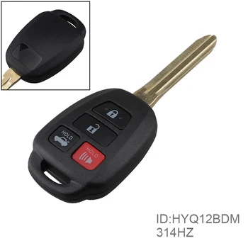 4 Knapper 314Hz Udskiftning Fjernstyret Bil Key Fob Sender Klikkertræning Alarm med G-Chip til Toyota HYQ12BDM