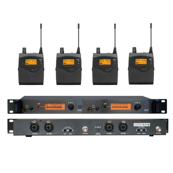 4 Pack-Modtagere + Trådløse In Ear Monitor System, Professionel Dobbelt-Kanaler Sender SR 2050 IEM