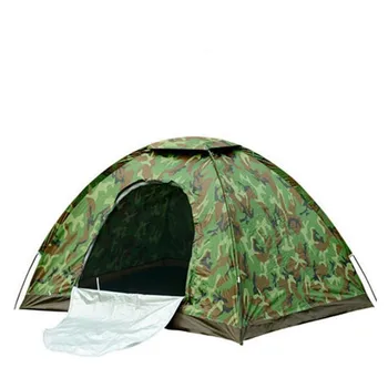 4 Person Camouflage Camping Telt 200x200x130cm Udendørs Camp Folde Vandring Tenda Enkelt lag stranden tente bivvy turist telte