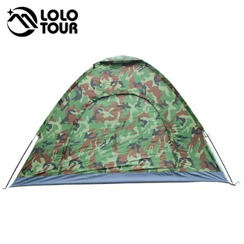 4 Person Camouflage Camping Telt 200x200x130cm Udendørs Camp Folde Vandring Tenda Enkelt lag stranden tente bivvy turist telte