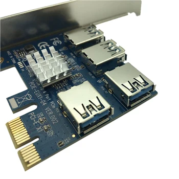 4 Slots til PCI-E 1 4 PCI Express 16X Slot Eksterne Riser-Kort Adapter Bord PCIE-Multiplikator Kort for BTC Miner