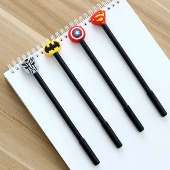4 stk/masse Cartoon hero-serien gel penne til at skrive Søde superman batman, spiderman sort blæk pen for børn kontor skole levering