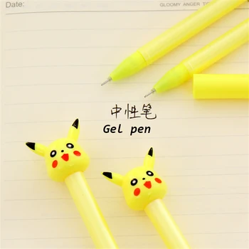 4 Stk Nye Ankommer 0,3 mm Søde Kawaii Pikachu Plast Gel Pen Dejlige Pokemon Gå Pen For Børn koreanske Papirvarer