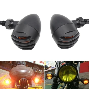 4 stk Sort Kugle-Grill Motorcykel Tur Signal Indikator Universal, Passer Til Honda, Yamaha Harley Sportster 883 1200 XL
