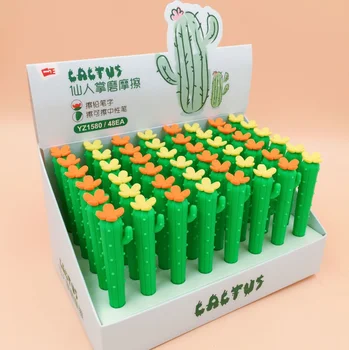 4 Stk/sæt Kreative Kaktus Nyhed Viskelæder Viskelæder Primære Studerende Præmier Salgsfremmende Gave Papirvarer