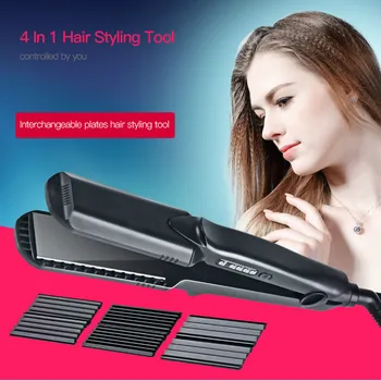 4 størrelsen Bølger plader Flad Jern Keramik Bølgepap Temperatur Kontrol Hair Curling Iron Hair Curler Styler Styling Værktøjer, 100-240V