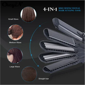 4 størrelsen Bølger plader Flad Jern Keramik Bølgepap Temperatur Kontrol Hair Curling Iron Hair Curler Styler Styling Værktøjer, 100-240V