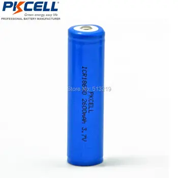 4 x Liion Batterier, ICR18650 2600mAh 18650 Batteria Knappen Top Med Beskyttende plade Lithium Batteri