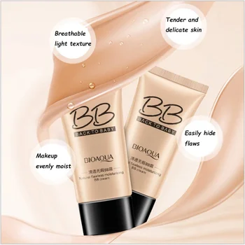 40 ml BB Cream 3 Farver Naturlige BB Cream Concealer Makeup Olie-kontrol Flydende Foundation Fugtgivende Kosmetik