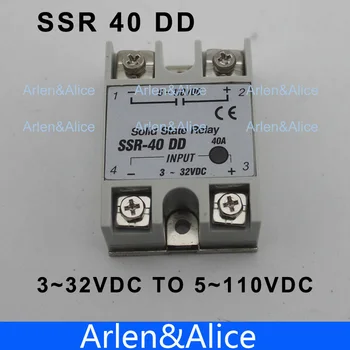 40DD SSR-input 3~32VDC belastning 5~110VDC DC enkelt fase DC solid state relæ