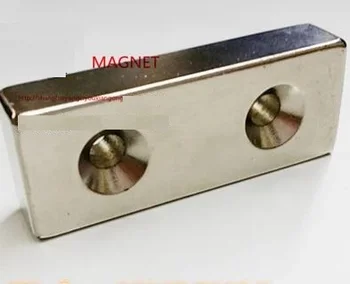 40pc 40x20x10 Blok Undersænkede Magneter 40X20X10 mm Hul 5mm Sjældne Jordarter Neodymium N50 To huller Magnet 40*20*10-5 gratis forsendelse