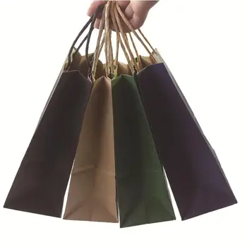 40PCS Fashionable kraftpapir gave pose med håndtag/shopping tasker/Christmas brown pakning af taske/Fremragende kvalitet 21X15X8cm