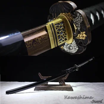 41 Tommer Samurai Sværd Håndlavet Foldet Stål Klinge Japansk Katana-Full Tang Kampkunst Skarphed Klar Til Skæring