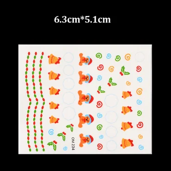 45 Stk Charme Jul Vand Overførsel Nail Stickers Klistermærker Snefnug Jingle Bells Mix Design Printing Nail Art Dekorationer