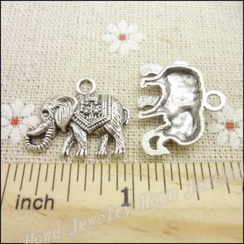 45 stk Vintage Charme Elefanter Vedhæng i Antik sølv Fit Armbånd, Halskæde DIY Metal Smykker at Gøre