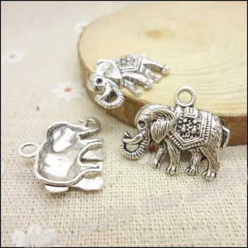 45 stk Vintage Charme Elefanter Vedhæng i Antik sølv Fit Armbånd, Halskæde DIY Metal Smykker at Gøre