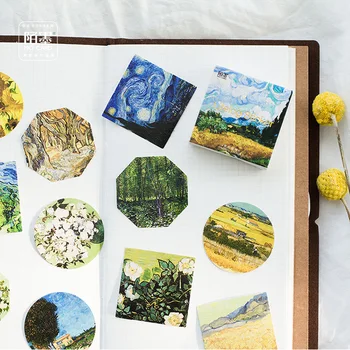 45PCS/sæt Van Gogh Klistermærker Kunstner Klassiske Maleri Rejsende Notebook Diary DIY Dekoration Klistermærker Papirvarer Mærkat TZ47