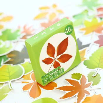 46 stk/pakke Blade af Efteråret Label Stickers Sæt Dekorative Brevpapir, Klistermærker Maple leaf dekoration klistermærker