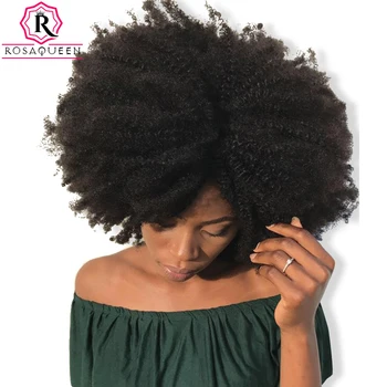 4B 4C Afro Kinky Krøllet Clip I Human Hair Extensions Brasilianske Remy Hår Naturlige Menneskelige Hair Clip-Ins Bundt Rosa Queen