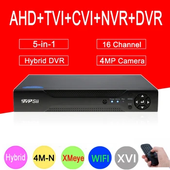 4MP CCTV Kamera Hi3521A XMeye 16CH 16 Kanal 6 i 1 WIFI Coaxial Hybrid XVI NVR CVI TVI AHD DVR Overvågning, Video-Optager