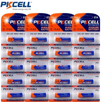 4Packs/20Pcs PKCEL Alkaline Batteri 12V 27A A27 MN27 l828 27AE Batterier til alarm dørklokken hoved lampe elektronisk pen, osv.