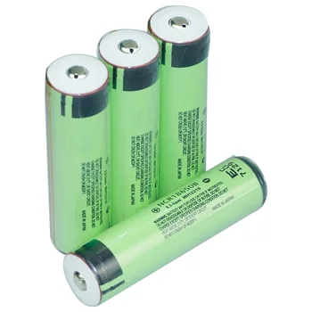 4stk 3400mAh 18650 Beskyttet Genopladeligt Batteri til Lygter Lyskontakt Li-ion-Knappen Øverst til Batteri (Panasonic NCR18650B celle)