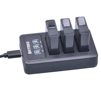 4stk Batteri + 3Slots LED USB Oplader til GoPro Hero 5 / Hero 6 Black Kompatibel med v02.51, v02.00, v01.57 og Fremtidige Opdateringer
