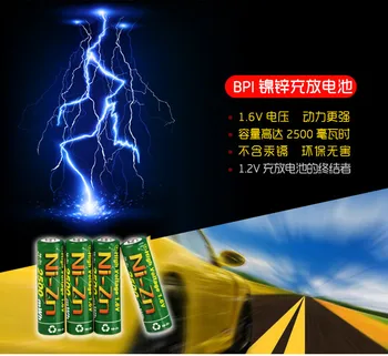 4stk/masse Oprindelige BPI AA 2500mWh 1,6 V 1,5 V NI-Zn Batteri Lav egen-afladning af batterier med høj persistens genopladelige batterier