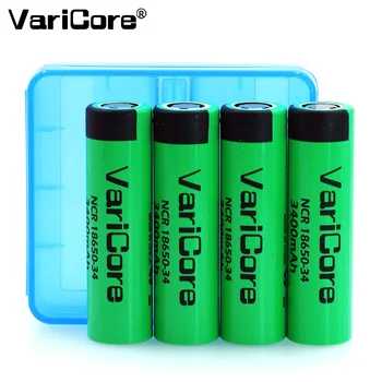4stk/masse VariCore Originale Nye 18650 3400mAh Genopladeligt lithium batteri NCR18650-34 til Lommelygte batterier+opbevaringsboks