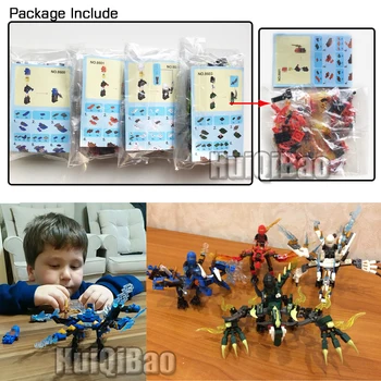4stk/set Ninjagoes dragon knight byggesten ninja mursten mini action figurer oplyse legetøj til børn Kompatibel Legoing