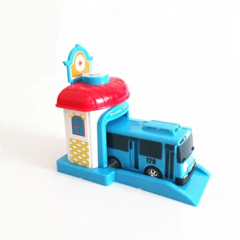 4stk/set Skala model tayo den lille bus børn miniature bus mini plastik baby oyuncak garage tayo tayo bus Julegave