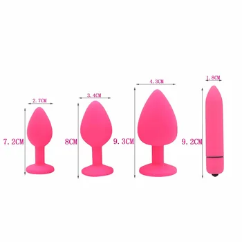 4STK/SÆT Anal Plug-Silicone Butt Plug Mandlige Masturbator Anal Vibrator Sex Legetøj til Mænd Gay Kvinde Legetøj for Voksne Sex Maskine Shop