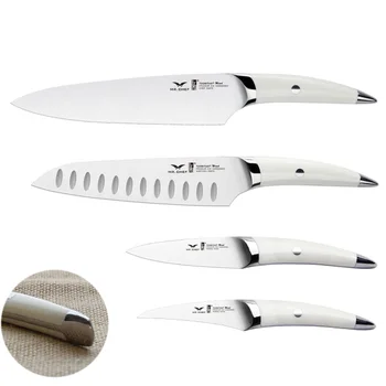 4stk/sæt Hvid Håndtere Knive Madlavning Værktøjer med Køkken Kokkens Kniv+Frugt Kniv+Knogle Kniv tysk Rustfrit Stål
