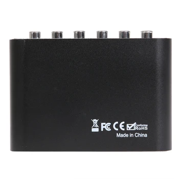 5.1 CH-lyd dekoder SPDIF Coaxial-til-RCA DTS, AC3 digital 5.1 Forstærker-Analog-Converter med vekselstrømsadapteren og optisk kabel