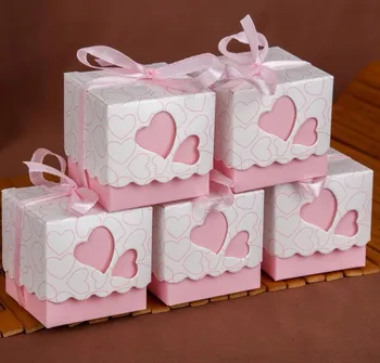 5*5*5 cm, Lilla Kraft Craft Papir Smykker Kasser til Emballage Lille gaveæske pink, lille Bryllup Part Slik gave Emballage Kasser