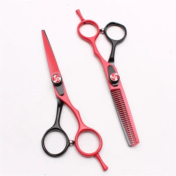 5.5 tommer 16cm Japan 440C Customized Logo Professionelle Frisører Klipning og Udtynding Saks Salon Hair Styling Værktøjer C1018
