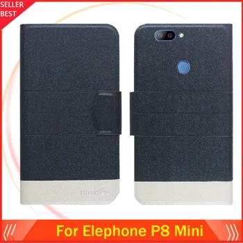 5 Farver Hot!! Elephone P8 Mini Tilfælde Luksus Mode Ultra-tynd Flip Læder Eksklusiv Telefon Cover-Kort Slots Gratis Fragt