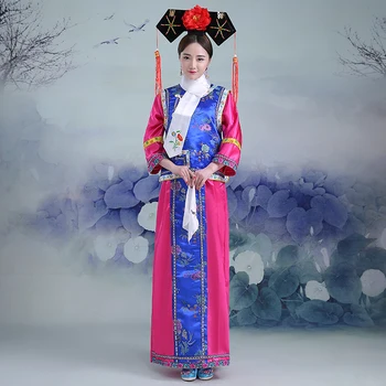 5 farver, nye Broderi pige Qing-Dynastiet Prinsesse Kostume kvinder ' s gamle domstol kjole til cosplay scene