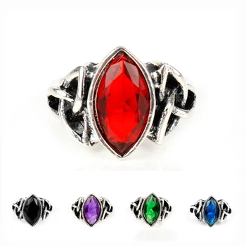 5 Farver Ring Elegante Irske squares Kvinde Vintage Smykker Blå Sten, Krystal Thor Ring Valentine ' s Day Gave Til Kvinder, Mænd