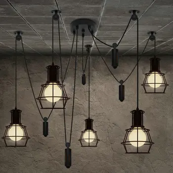 5 Hoveder Lysekrone spider Loft Vintage industrial light Edisons Lamper til Spisestue Kreativ Belysning Små fatninger