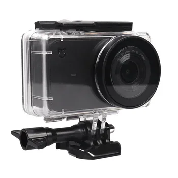 5 i 1 Camera Bag Sæt Vandtæt Bolig+Plast Stel+Blød Silikone Cover+EVA opbevaringspose+ Glas Film for Xiaomi Mijia 4K-Cam