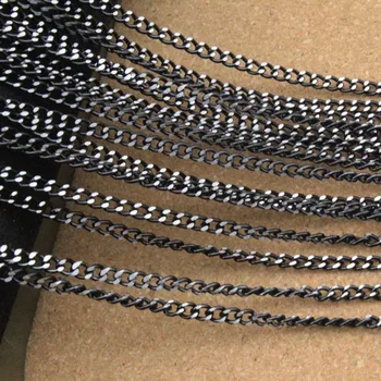 5 Meter/masse på 3,5*5*1mm Sort Bulk Aluminium Kæde Til Smykker Halskæde DIY Håndværk Undersøgelsesresultater F1659