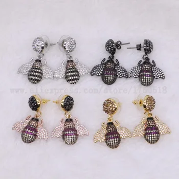 5 Par Mode Insekter Fejl Bee øreringe Nyt Design, Høj kvalitet Gave til lady insekt øreringe farverige smykker Øreringe 2705