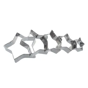 5 stk legering af Aluminium kage type cookie cutter Silver star