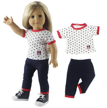 5 Sæt Dukke Tøj Til 18 Tommer Amerikansk Pige Dukke Håndlavet Casual Wear