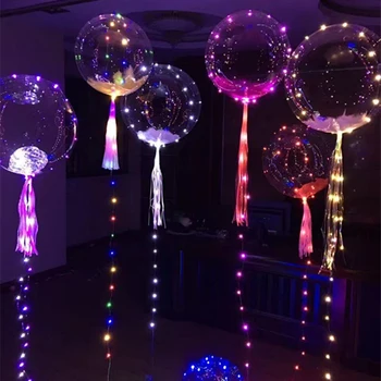 5 sæt LED-Air Ballon, String Lys Flasher Belysning bølge Bolden 18inch Helium-Balloner Bryllup Fødselsdag Part Forsyninger Balongerne